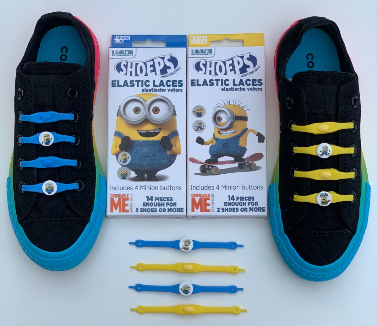 Silikonowe sznurówki z minionkami